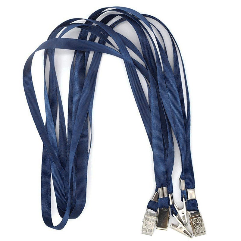 Bird Fiy 50 Pcs Nylon Cord Lanyard Bulldog Clip Deluxe Neck Lanyard for Id Cards/badges (Navy Blue) - Image 5